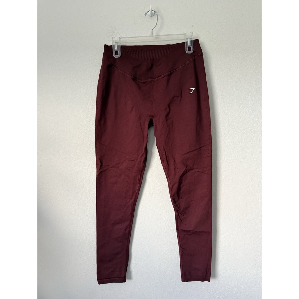 Gymshark Women's SWEAT SEAMLESS SCULPT LEGGINGS Burgundy Size XXL